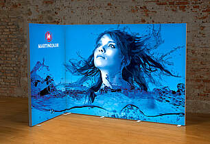 ALU STAR LED Messewand Ecke