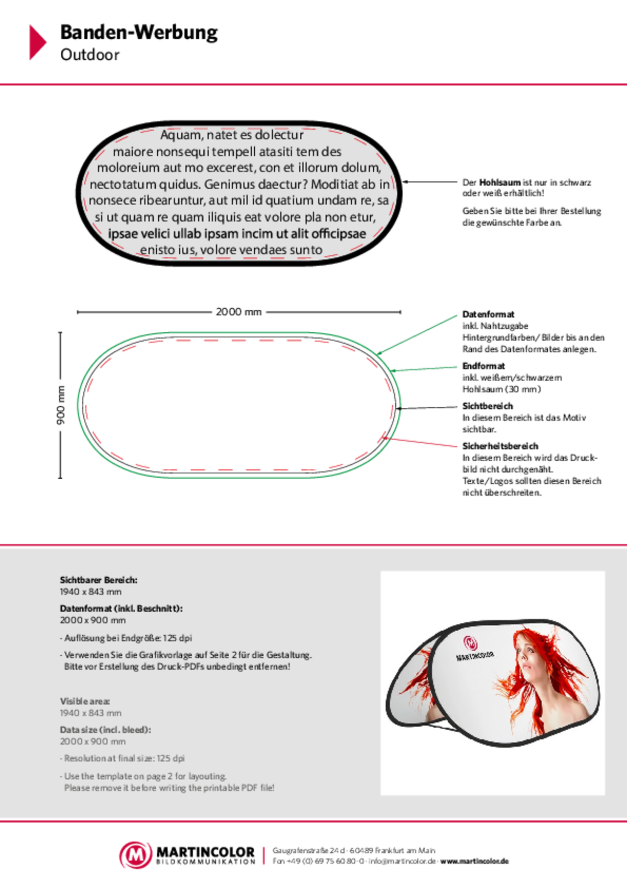 Banden Werbung Datenblatt PDF