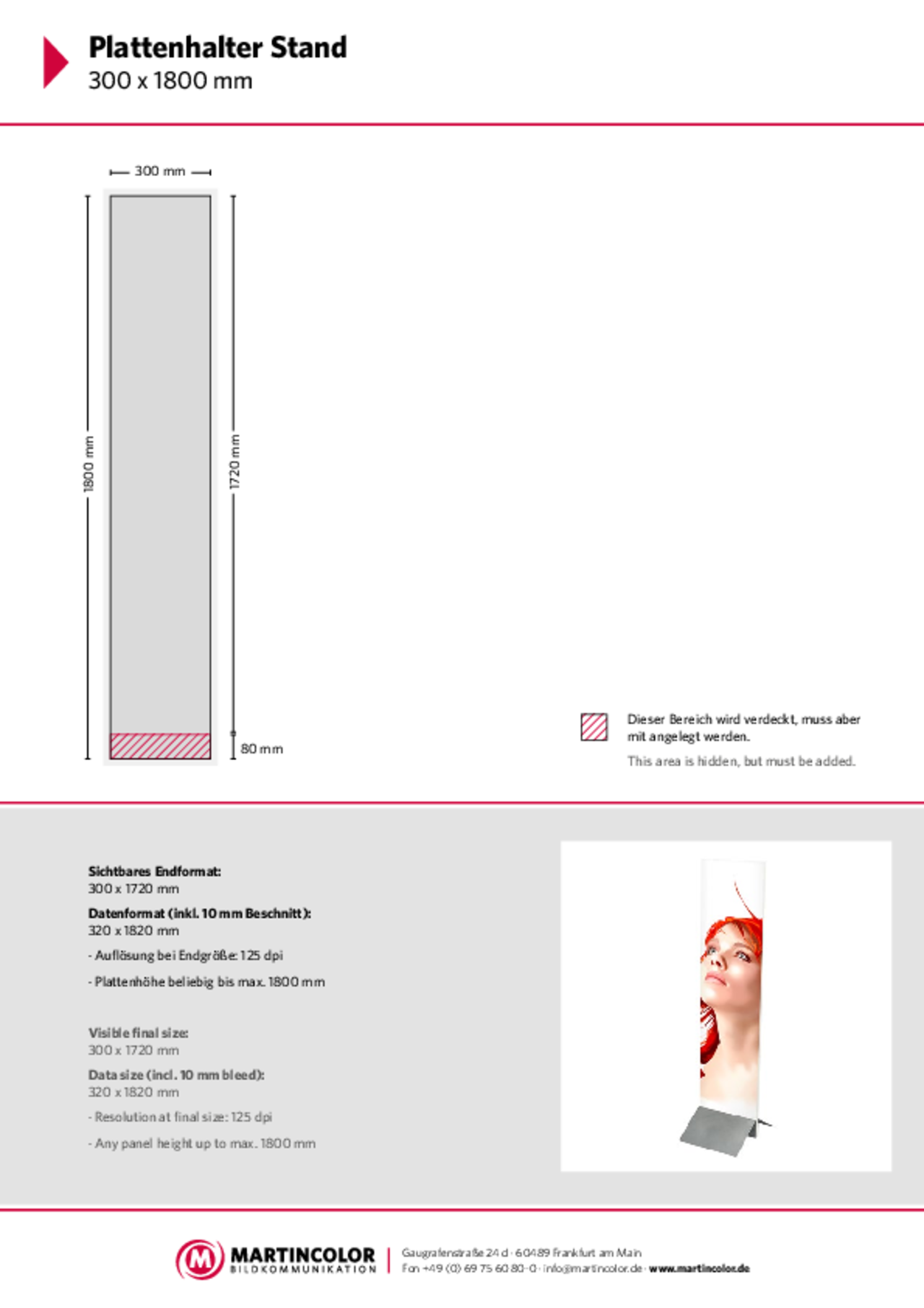 Plattenhalter Stand data sheet PDF