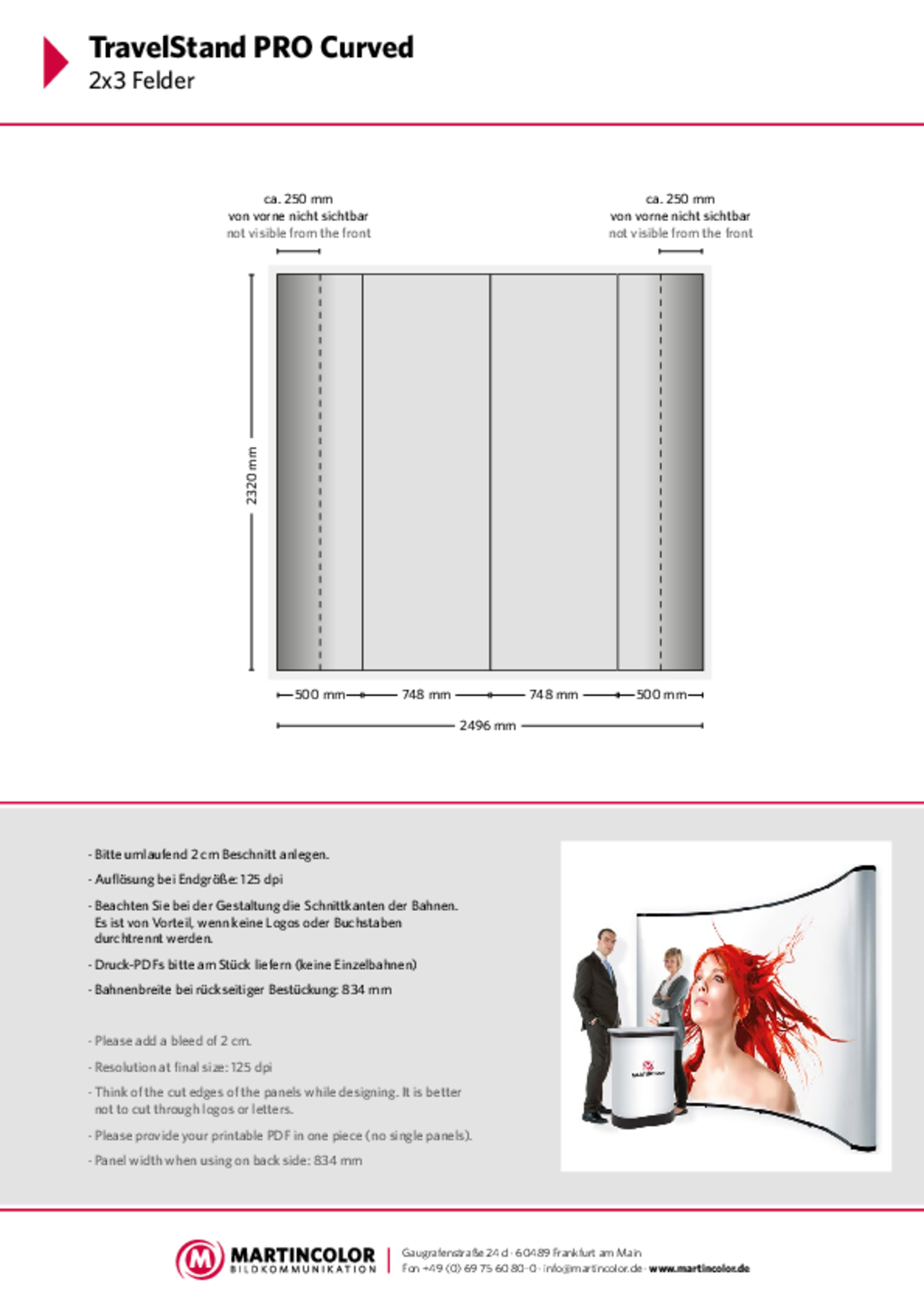 TravelStand PRO Curved data sheet PDF